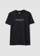 Schwarzes T-Shirt mit Schriftzug aus reiner Baumwolle, Regular Fit_4