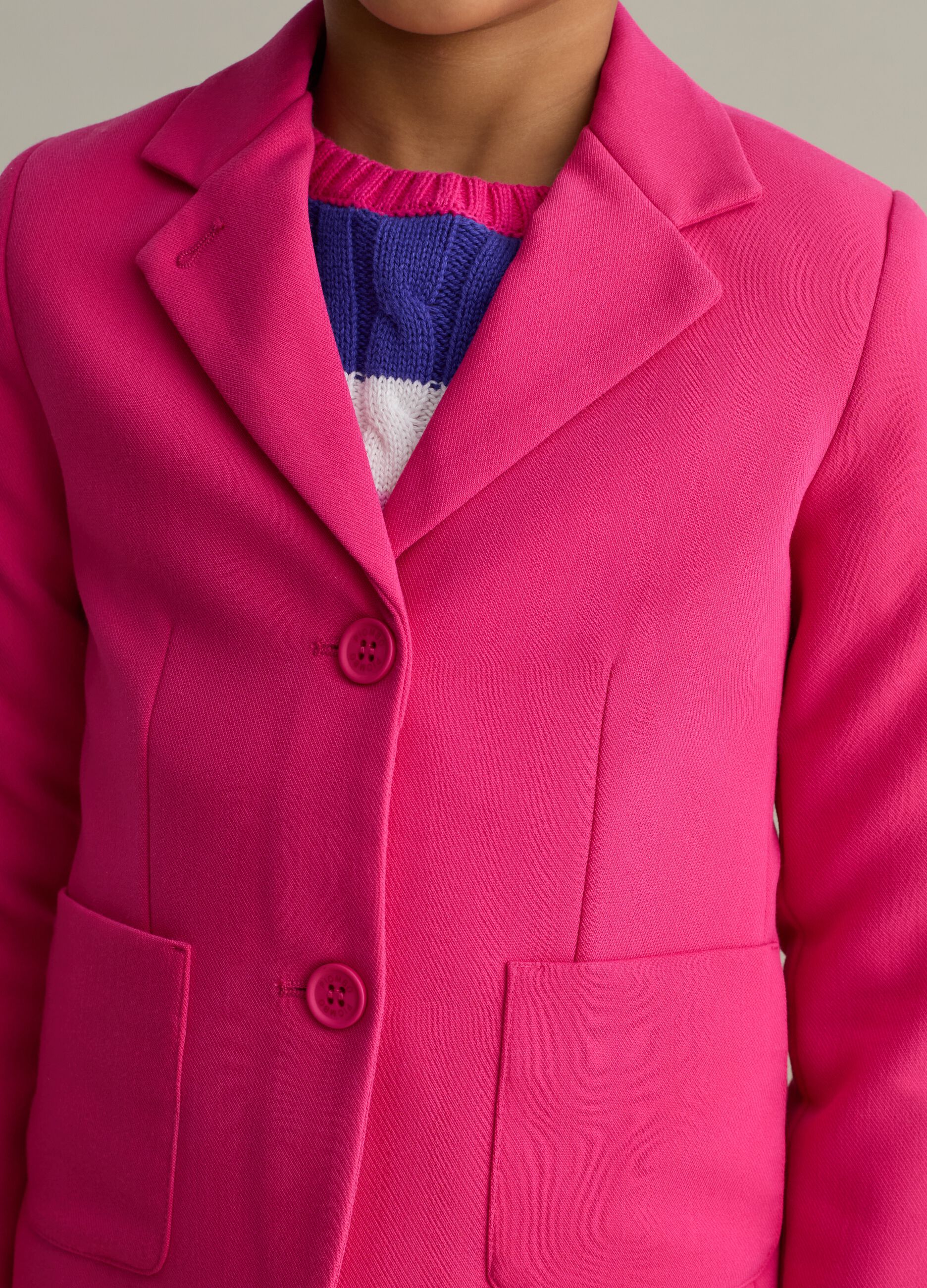 Single-breasted blazer in bamboo viscose