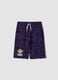 Purple pure cotton Bermuda shorts with elasticated waist_0