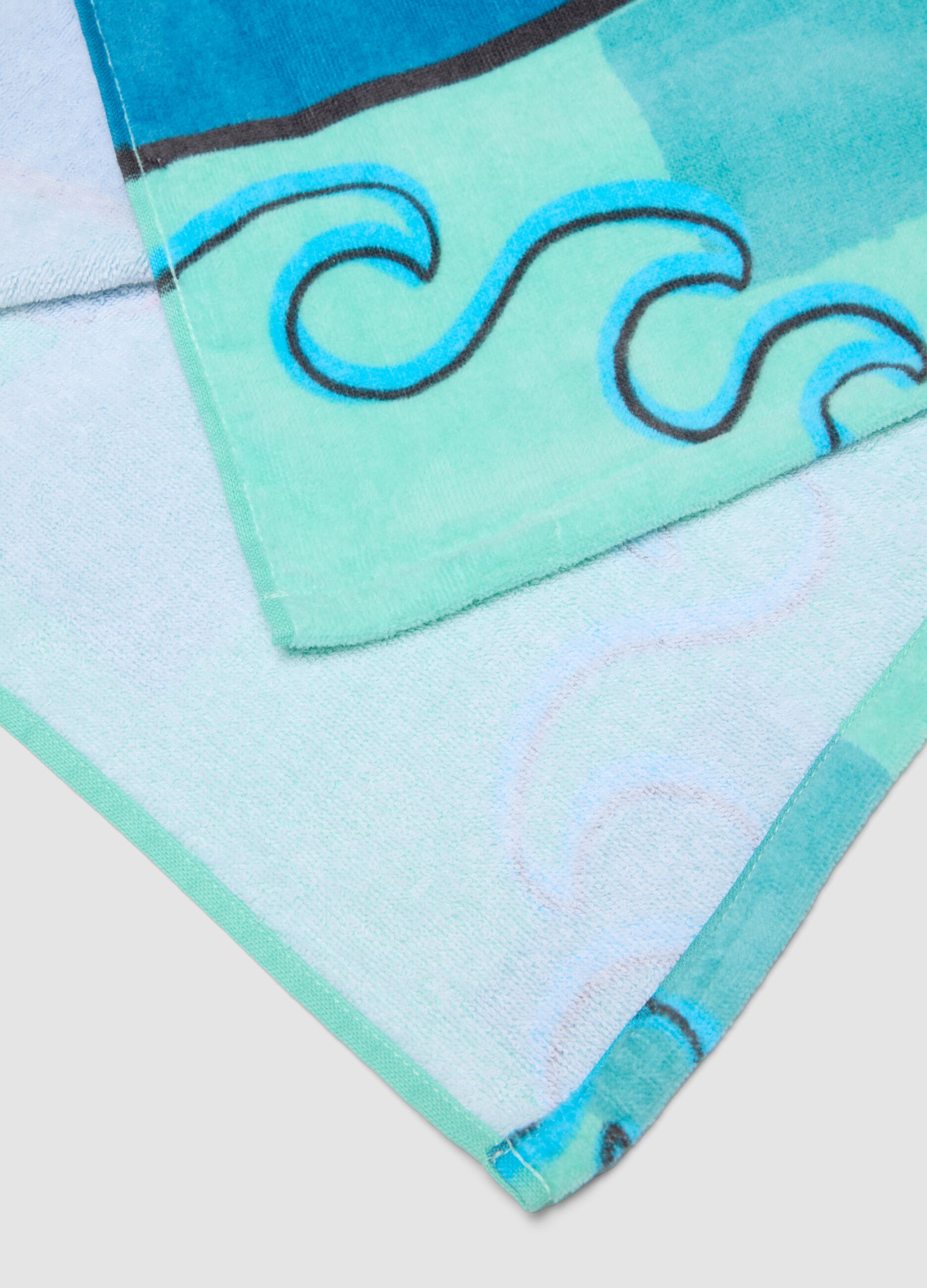 Blue pure cotton beach towel