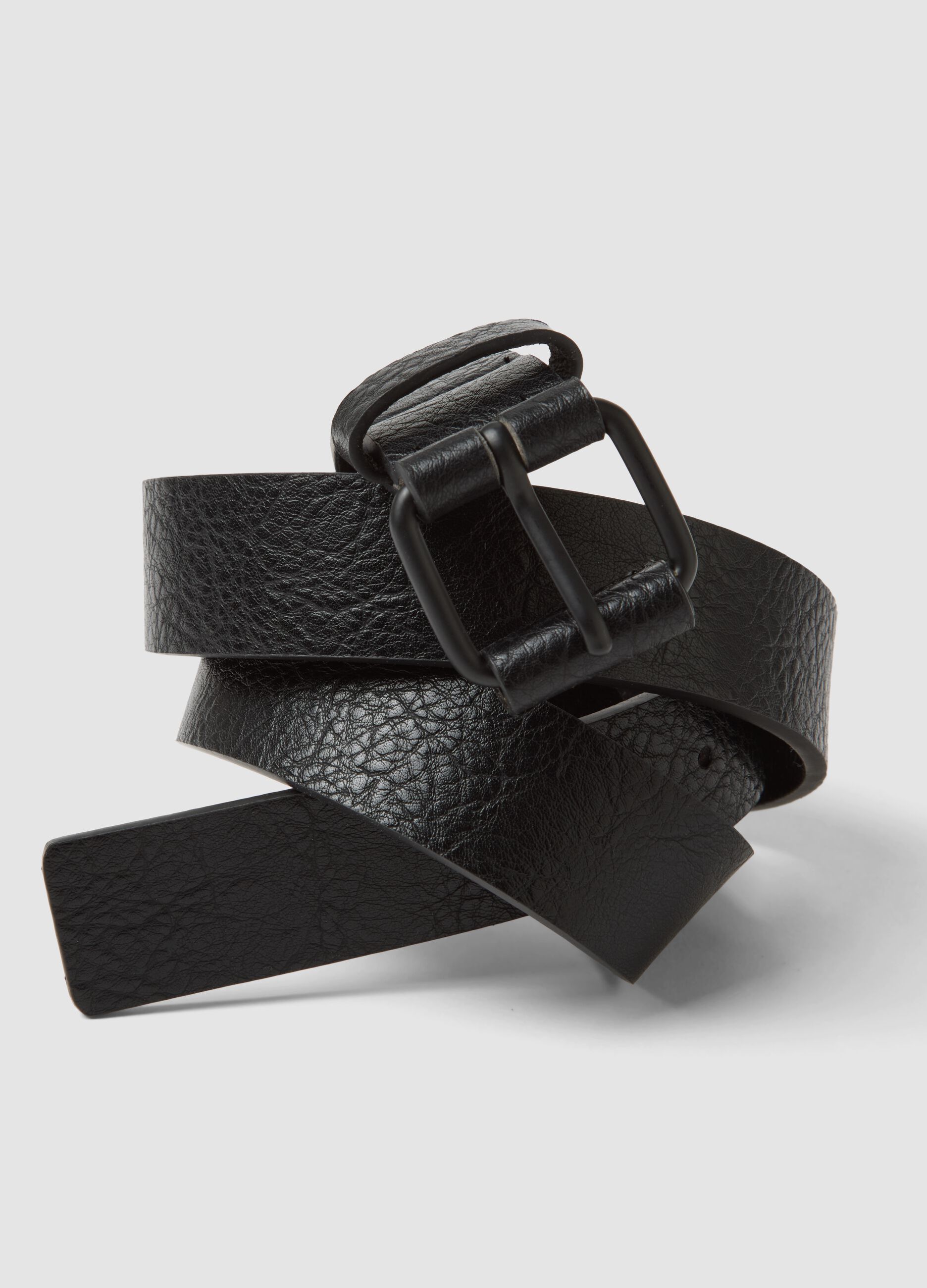Black belt with square metal buckle