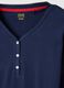 Blue pure cotton long-sleeve top in regular fit with Henley collar_5
