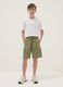 Green pure cotton Bermuda shorts with elasticated waist_0