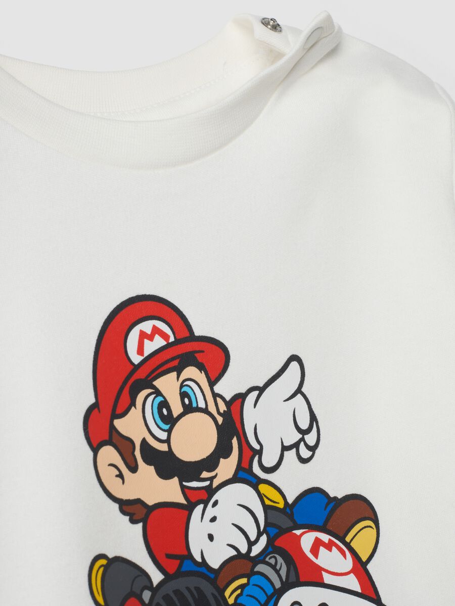 White pure cotton Mario Kart crew-neck T-shirt, regular fit_3