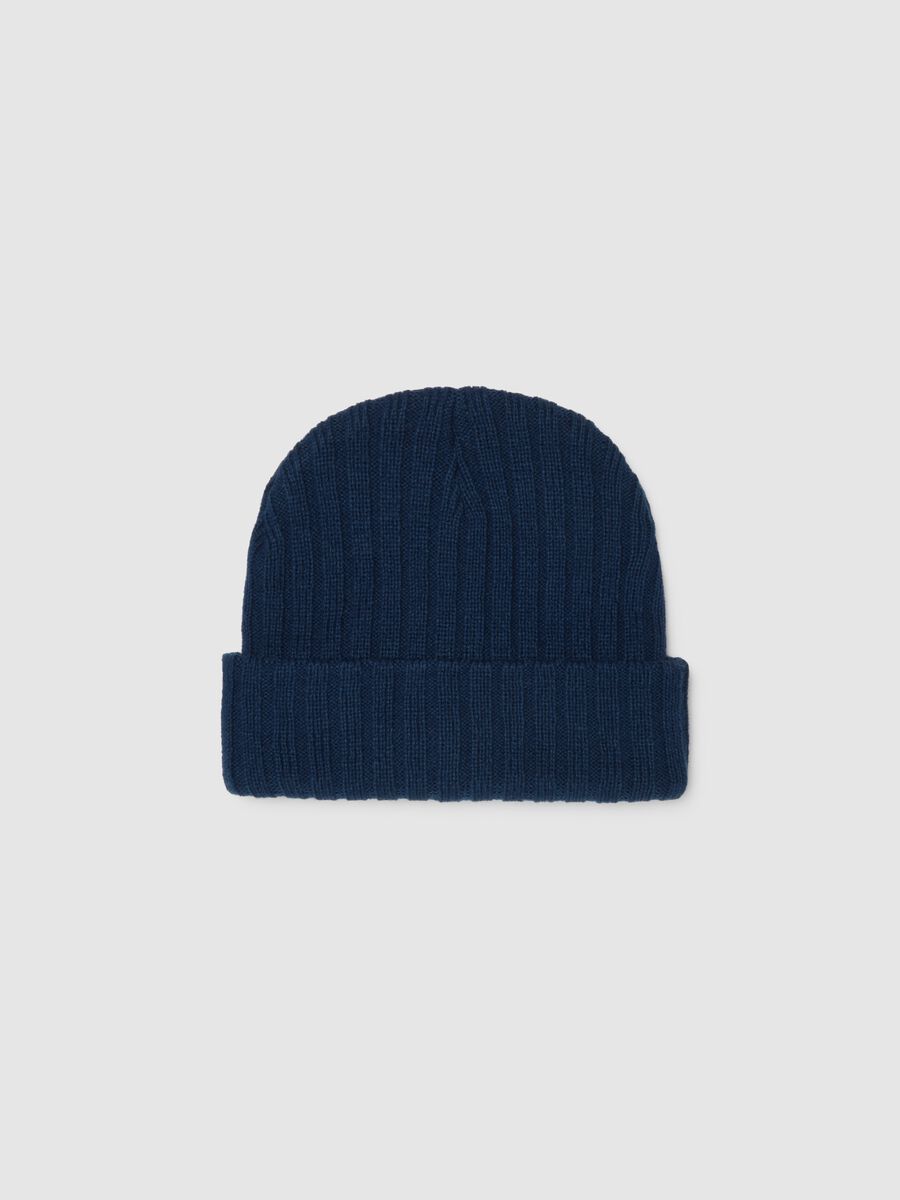 Heavy Knit Blue Beanie_0