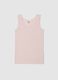 Pink Stretch Cotton Vest Regular Fit with Lace Trim_0