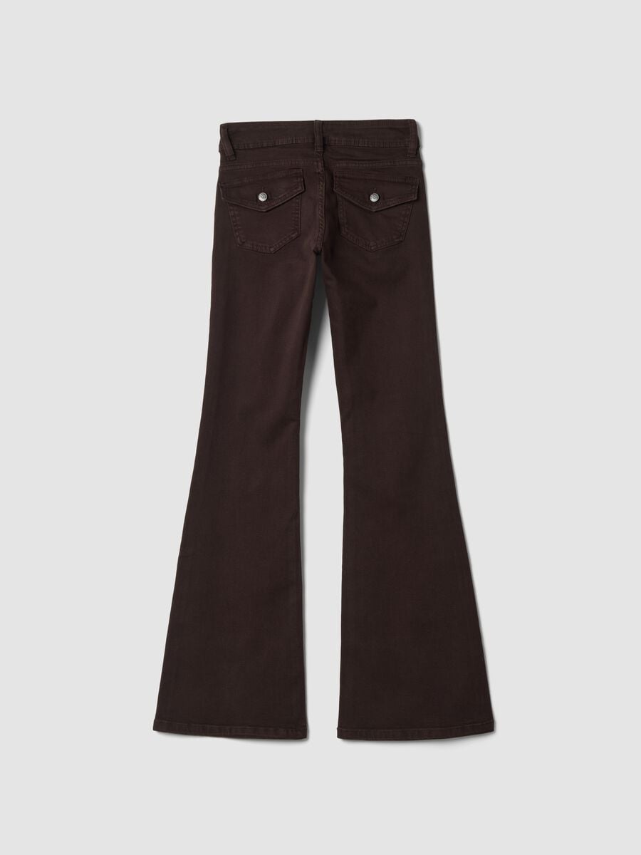 Brown flared stretch-cotton jeans_2