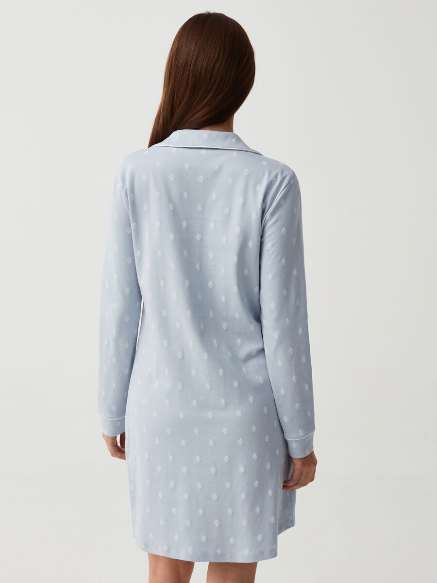 Nightdress with buttons and arabesque print_2