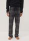 Pigiama grigio antracite con girocollo e pantaloni a quadri regular fit_2