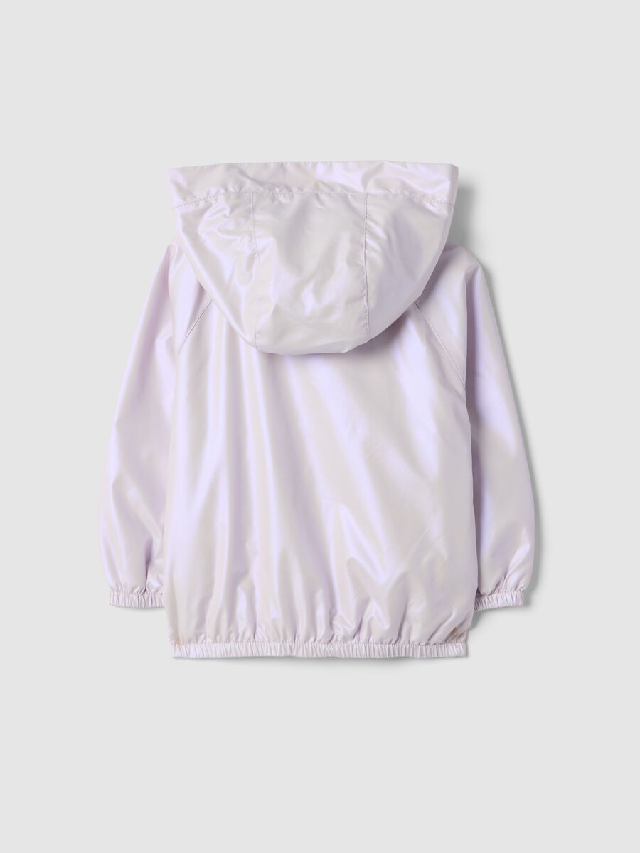 Pink waterproof jacket for girls, regular fit with zip and hood_1