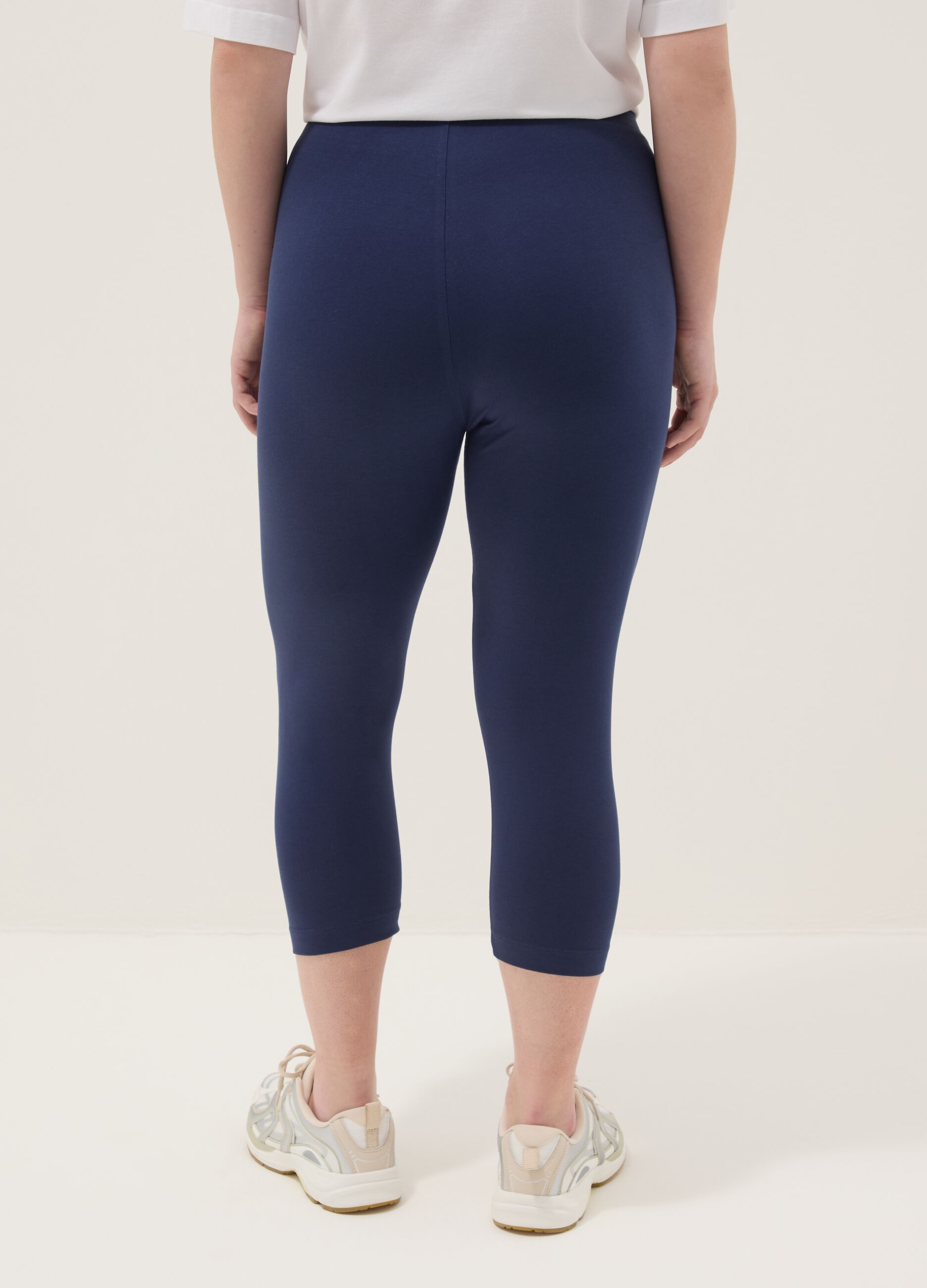 Blue stretch cotton leggings