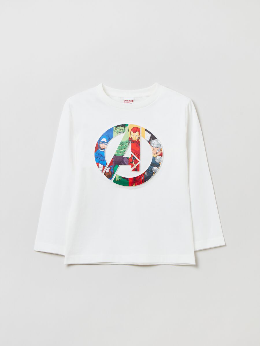 Long-sleeved T-shirt with Avengers print_0