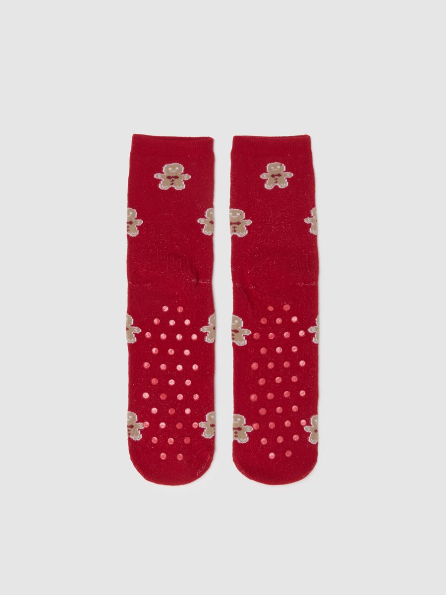 Red Christmas Cotton Blend Socks_1