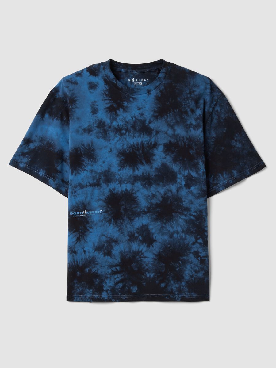 Blue short-sleeve pure cotton T-shirt_0