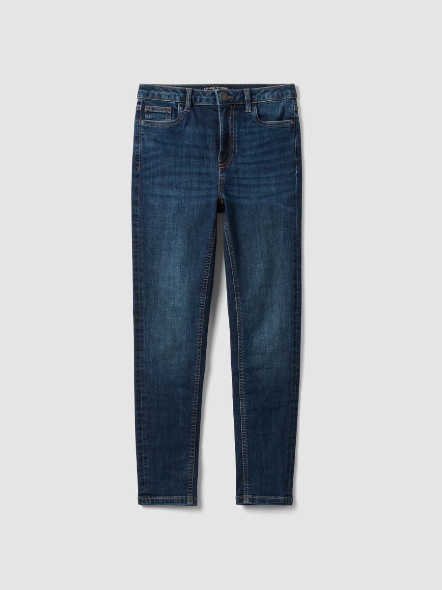 Mid-wash skinny-fit jeans in stretch cotton_4