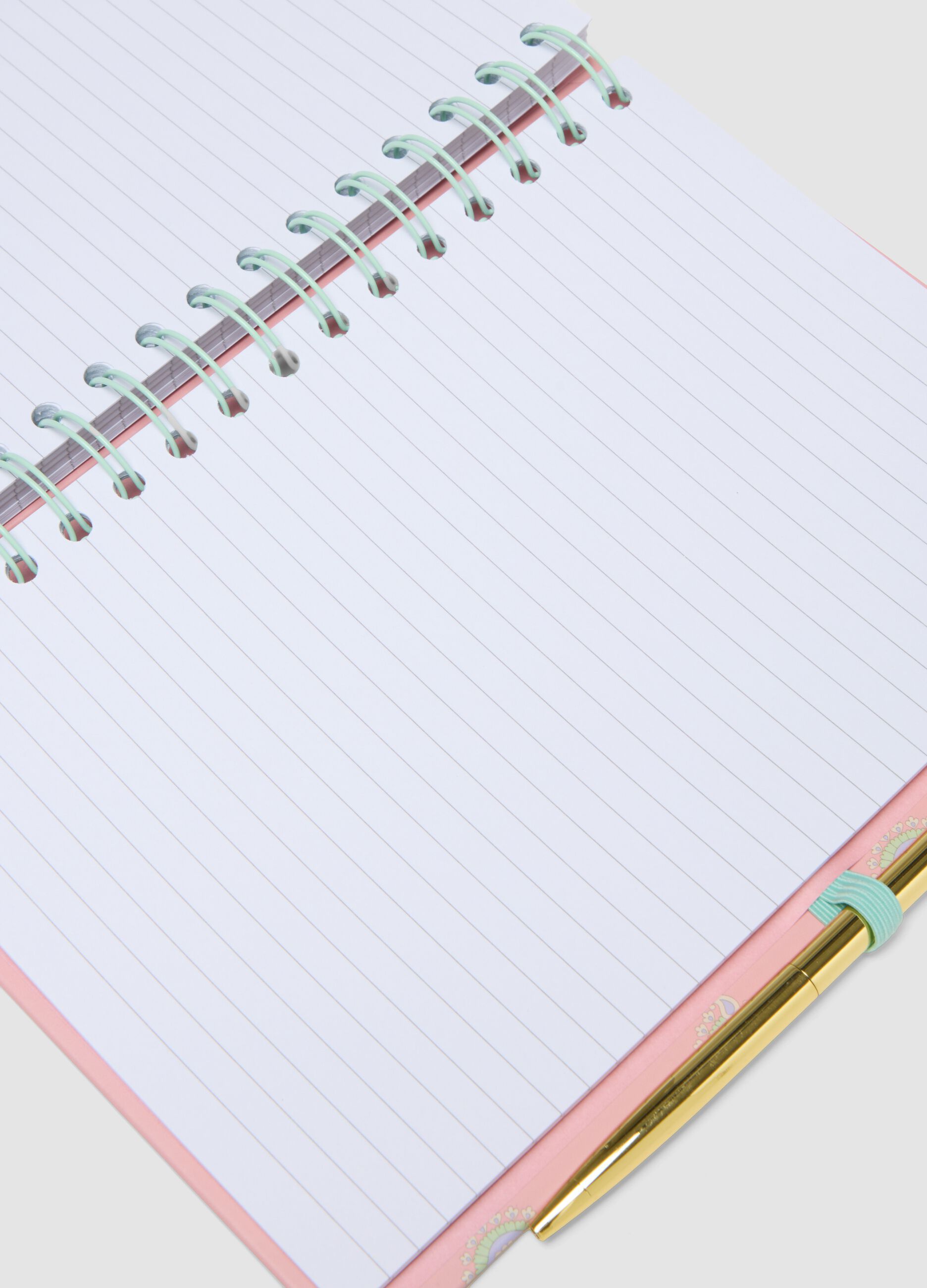 Pink spiral notebook and pen set