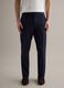 Pantalon bleu en coton stretch coupe regular_1