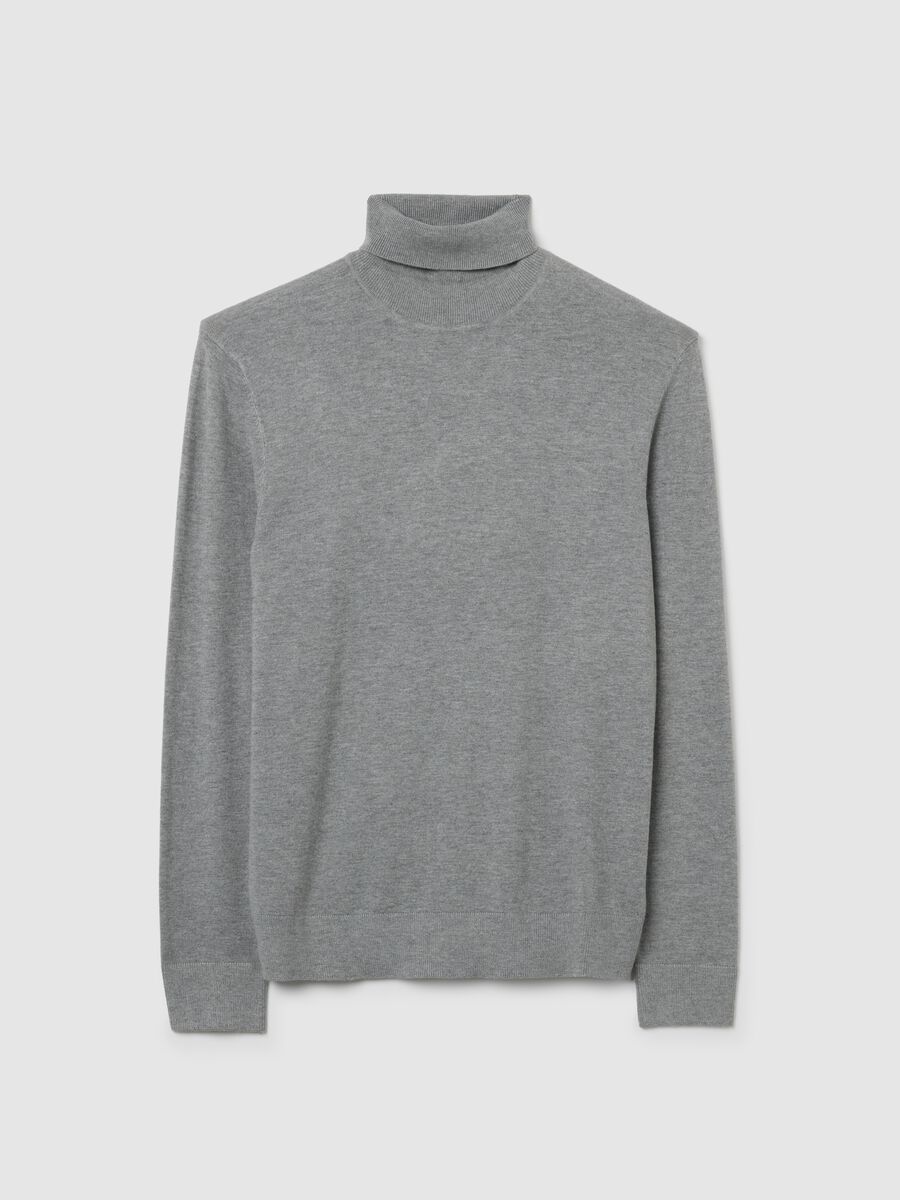 Grey regular fit turtleneck_4