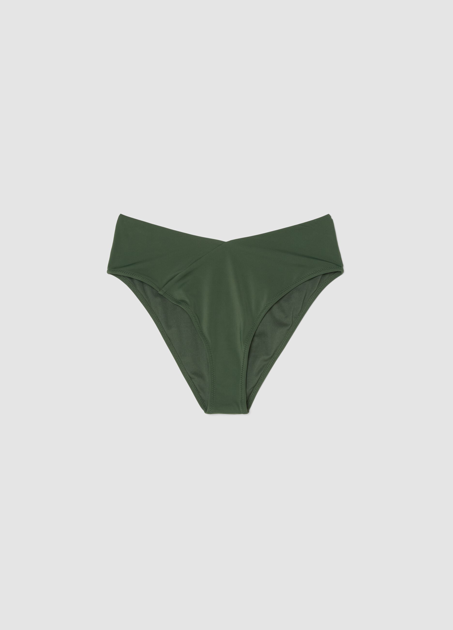 Gr&uuml;ne, hoch geschnittene Bikinihose aus Stretchmaterial
