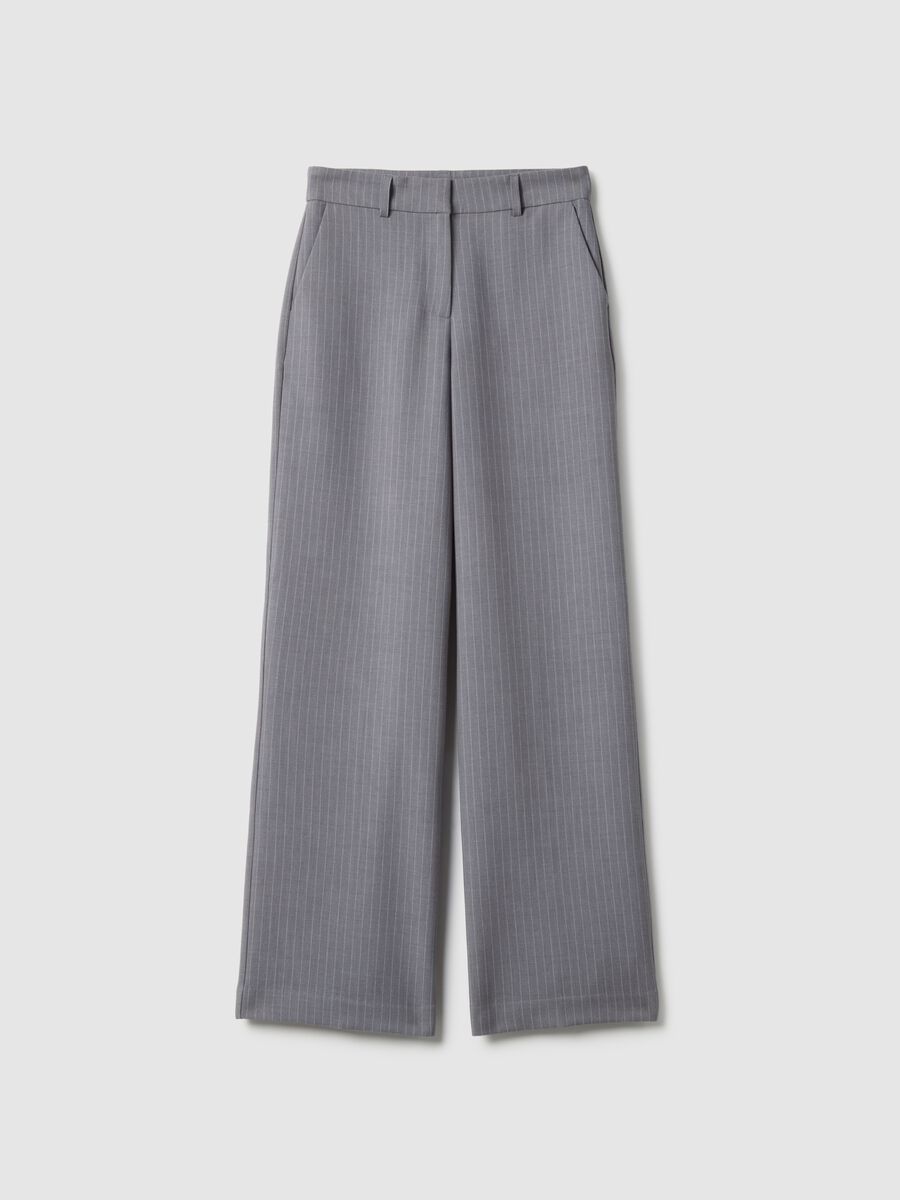 Straight multicolour striped trousers with comfortable fit_4