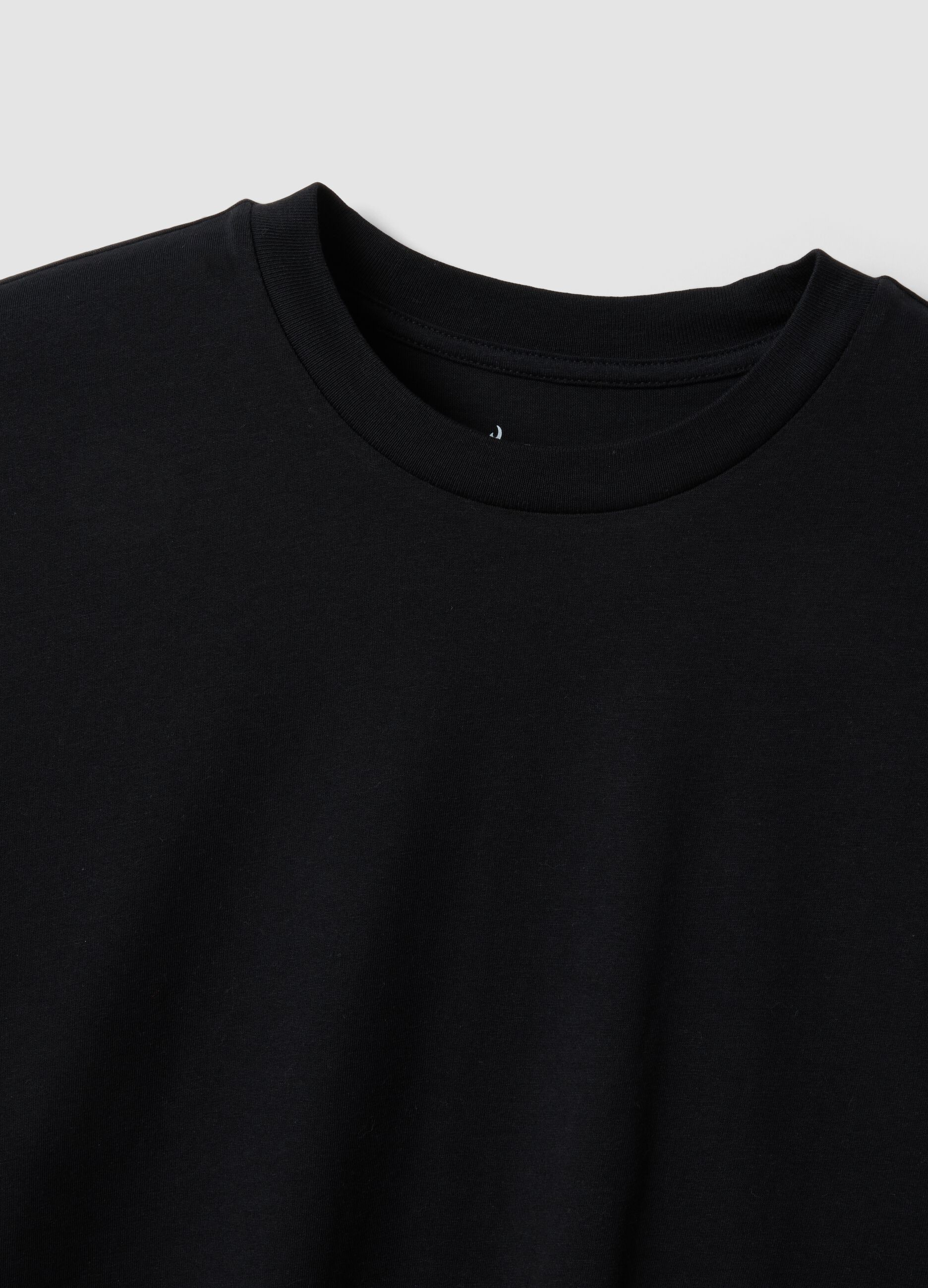 Black pure cotton short-sleeve T-shirt