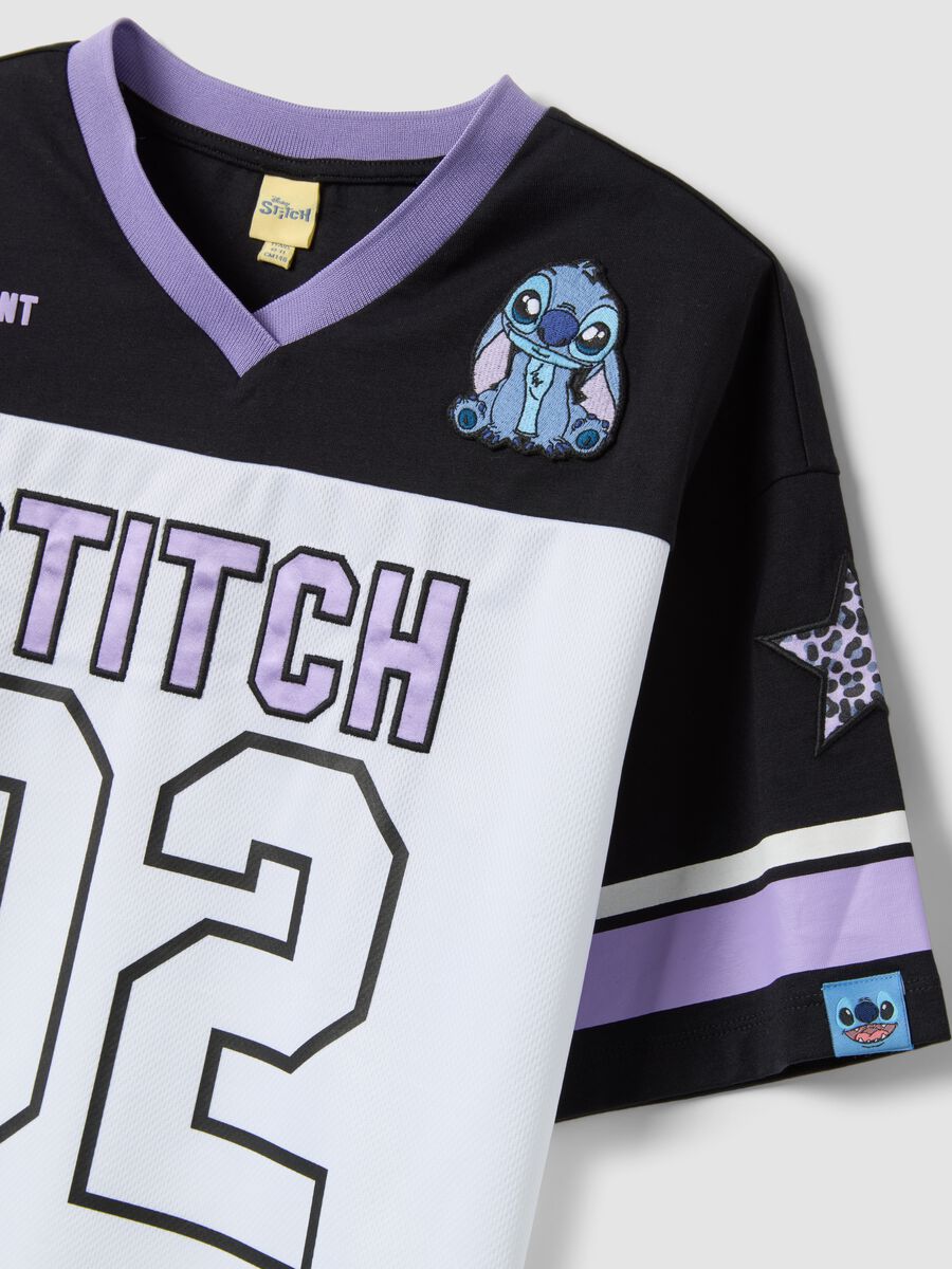 Wei&szlig;-schwarzes Boxy-Fit T-Shirt mit Lilo & Stitch-Motiv f&uuml;r M&auml;dchen_4