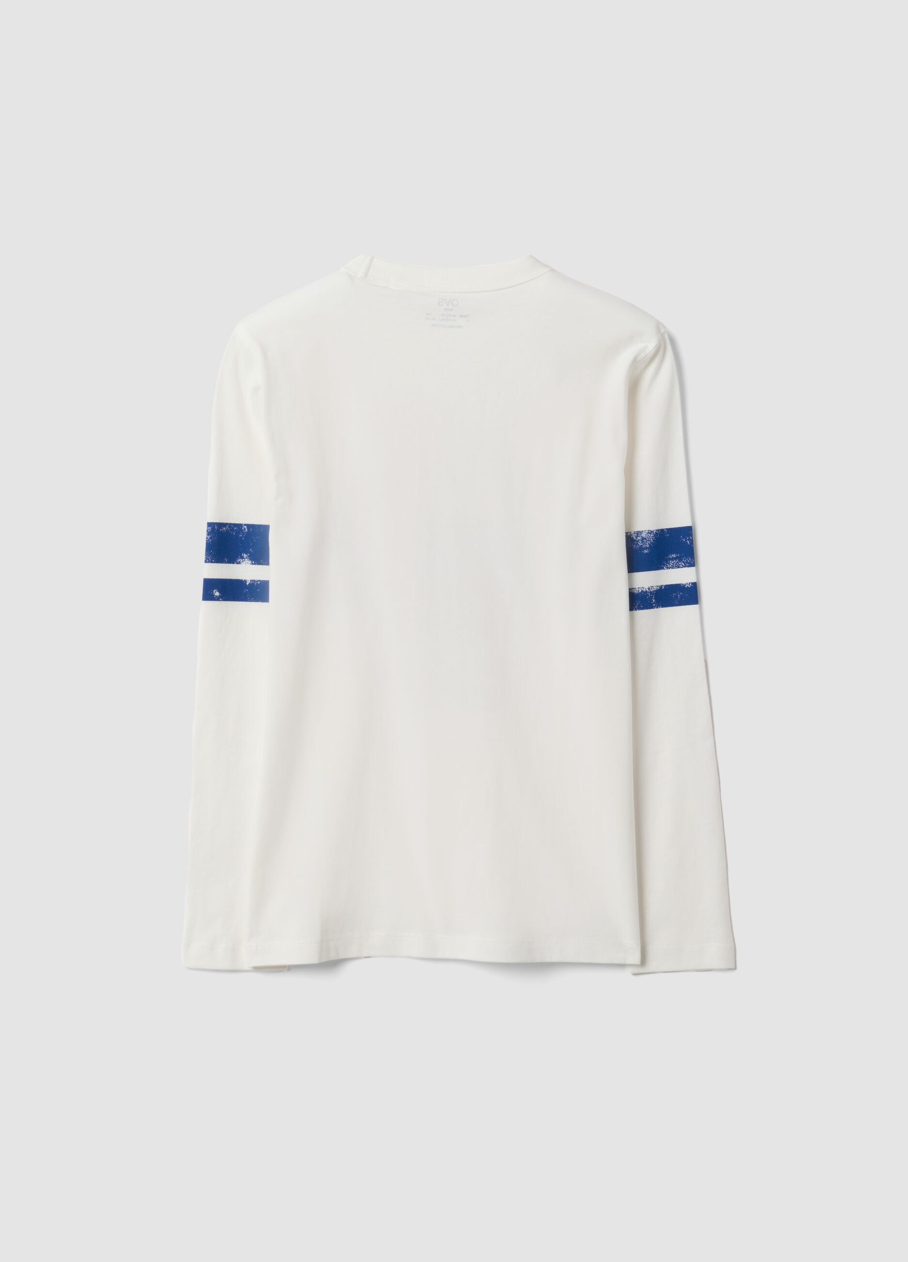 White organic cotton T-shirt with varsity print for boys