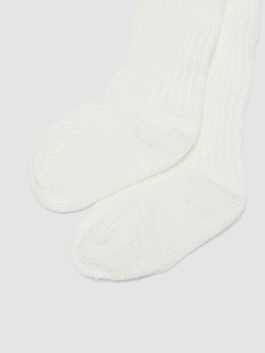 White ribbed stretch tights_1