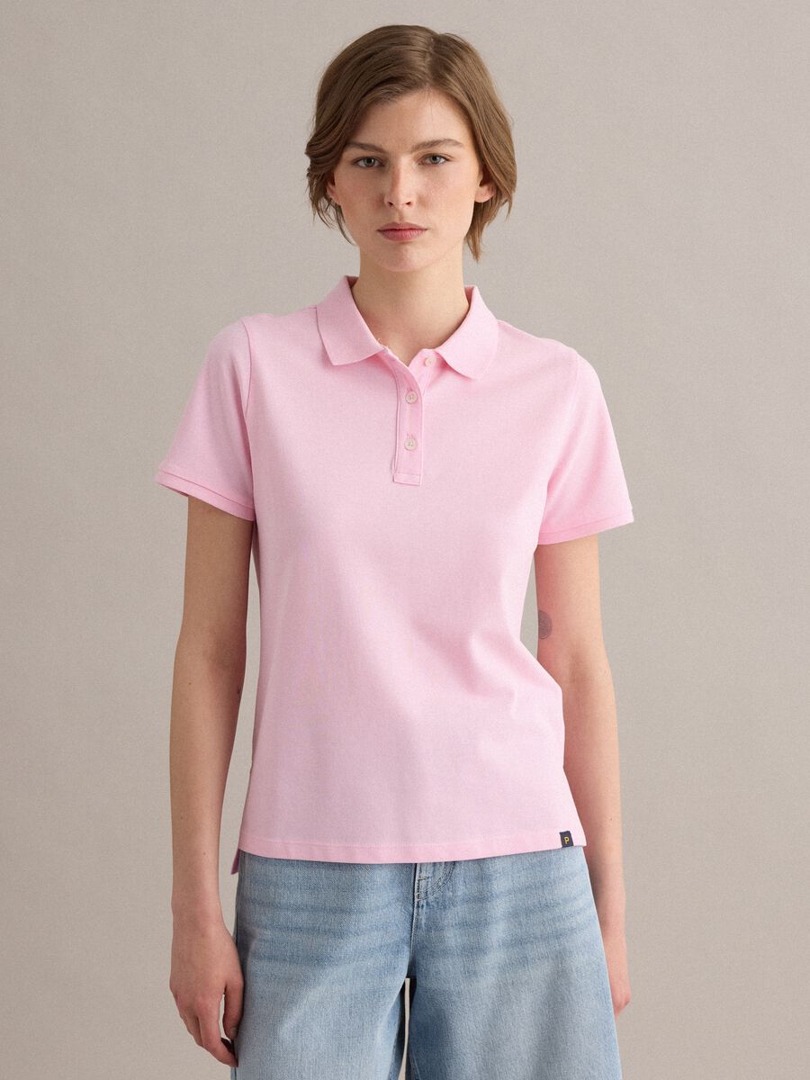 Pink organic cotton polo regular fit_0