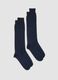 Bipack di calze lunghe blu navy in cotone elasticizzato_0