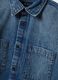 Blue pure cotton denim shirt, regular fit_1