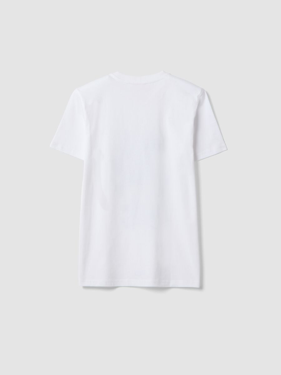 Jungen T-Shirt in wei&szlig; aus reiner Baumwolle, Regular Fit mit Prints_4
