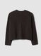 Cardigan castanho em l&atilde; el&aacute;stica com decote em V profundo, corte oversized_6