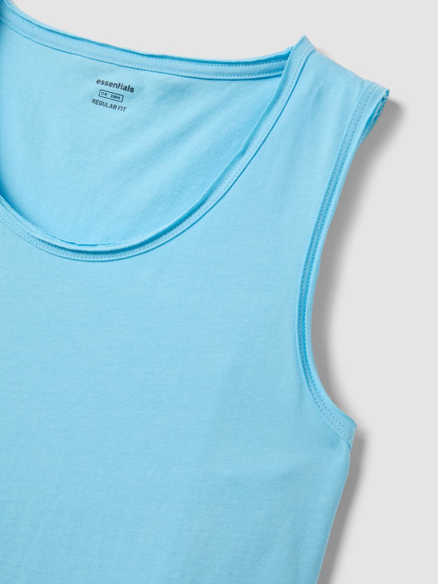 Light Blue Pure Cotton Vest Top_5