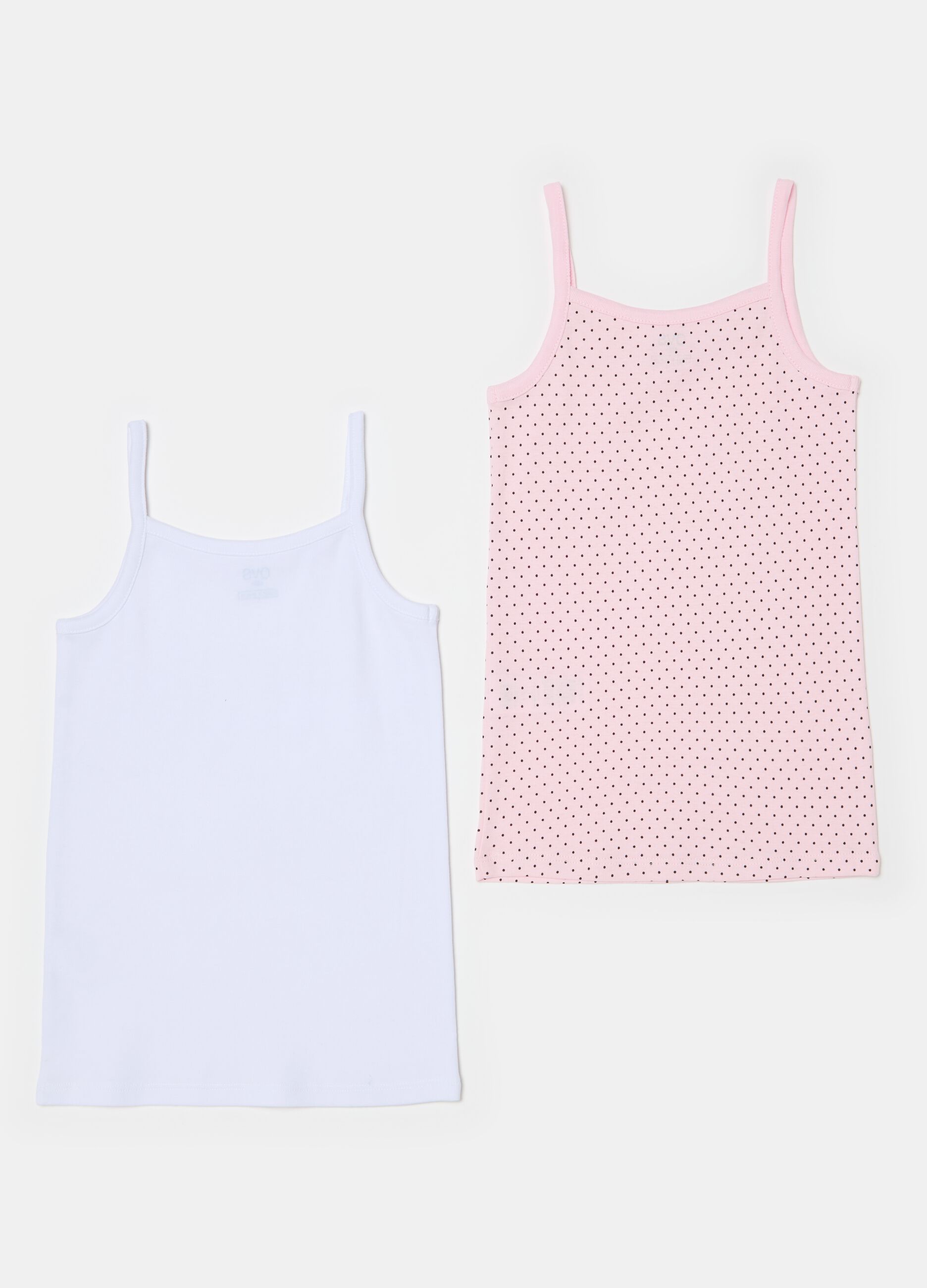Two-pack under vests with micro polka dot print