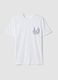 Wei&szlig;es T-Shirt aus reiner Baumwolle mit Frontprint, Regular Fit_4