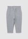 Grey regular fit stretch cotton trousers for girls_2
