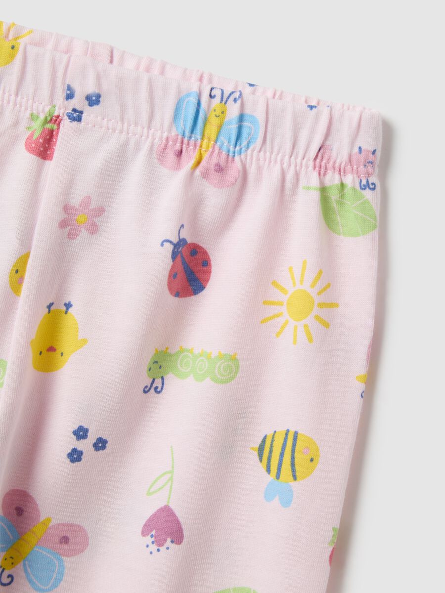 Pink baby girl pyjamas in pure cotton regular fit with prints_2