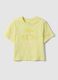 Girl's Yellow Pure Cotton Regular Fit T-shirt with Print_3