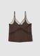 Braunes Tanktop aus Viskosemischung im Regular Fit mit transparenten Details_4
