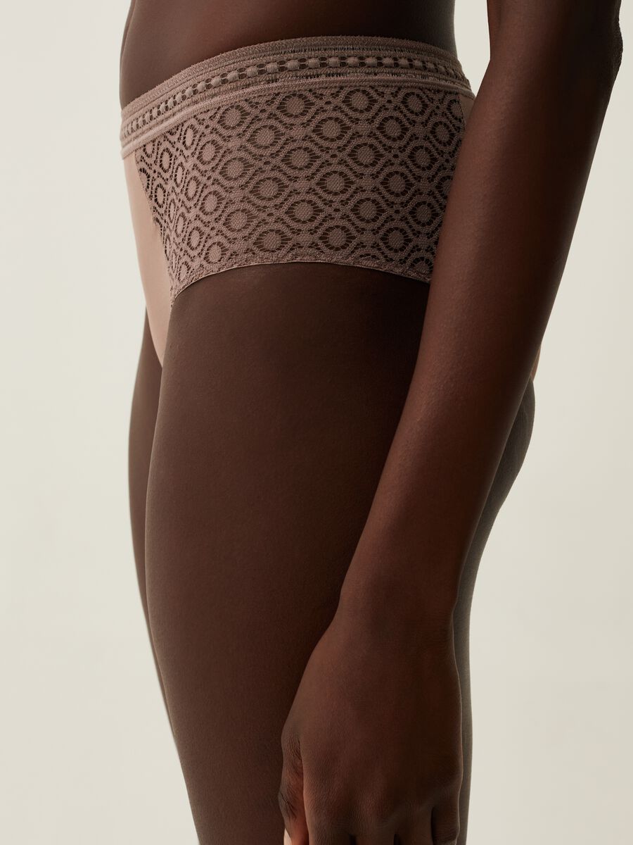 Microfibre French knickers with lace_3