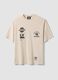 Beige pure cotton Raiders print T-shirt_0