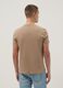 Beige short sleeve regular fit pure cotton t-shirt_3