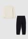 Children's white and black pure cotton regular fit jogging set_1