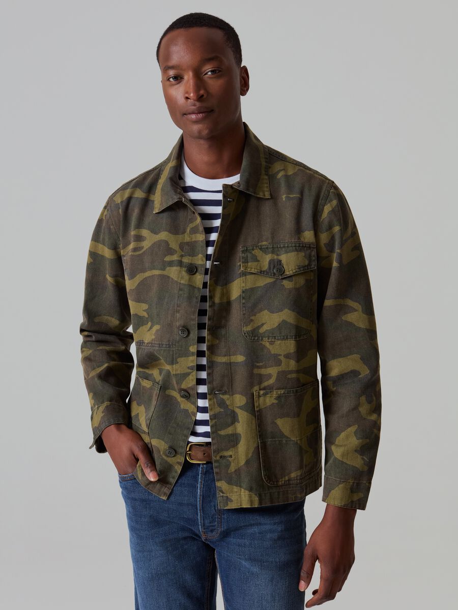 Camouflage shacket with pockets_0