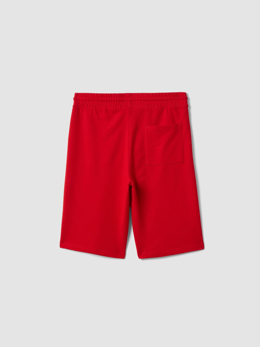 Boys&rsquo; red cotton-blend comfort-fit shorts_1