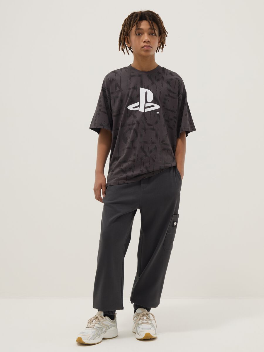 Boys' Black Over Fit Pure Cotton Joggers_0
