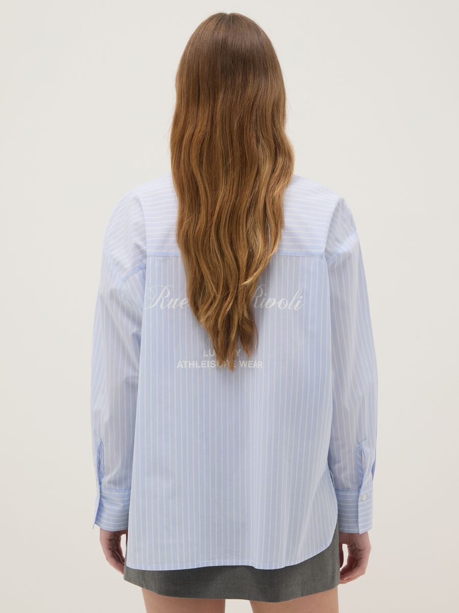 Blue striped pure cotton shirt regular fit_3