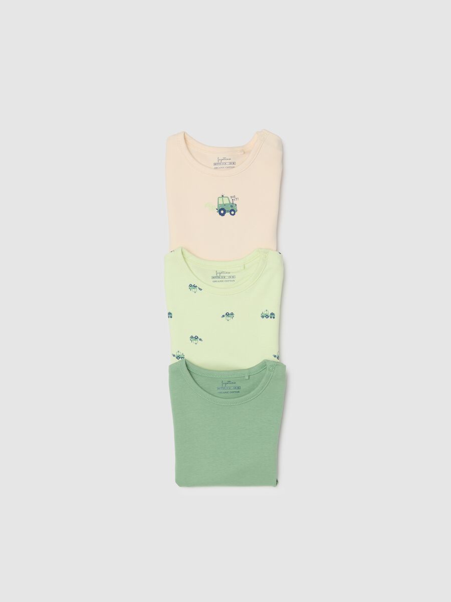 Newborn Multicolour Short-Sleeve Body Tripack in Pure Cotton_3
