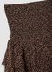 Braun-schwarzer Rock mit Animal-Print und Volants_2
